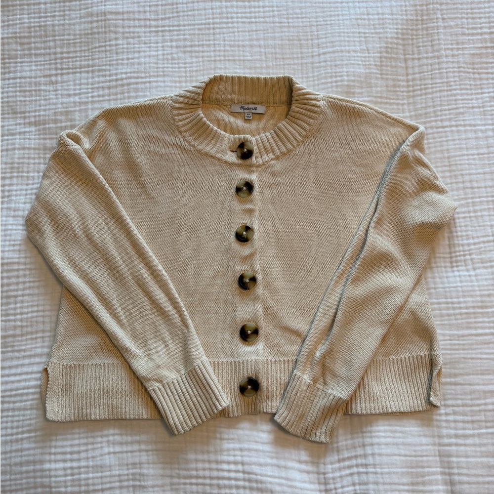 Madewell Cream Button-Up Cardigan